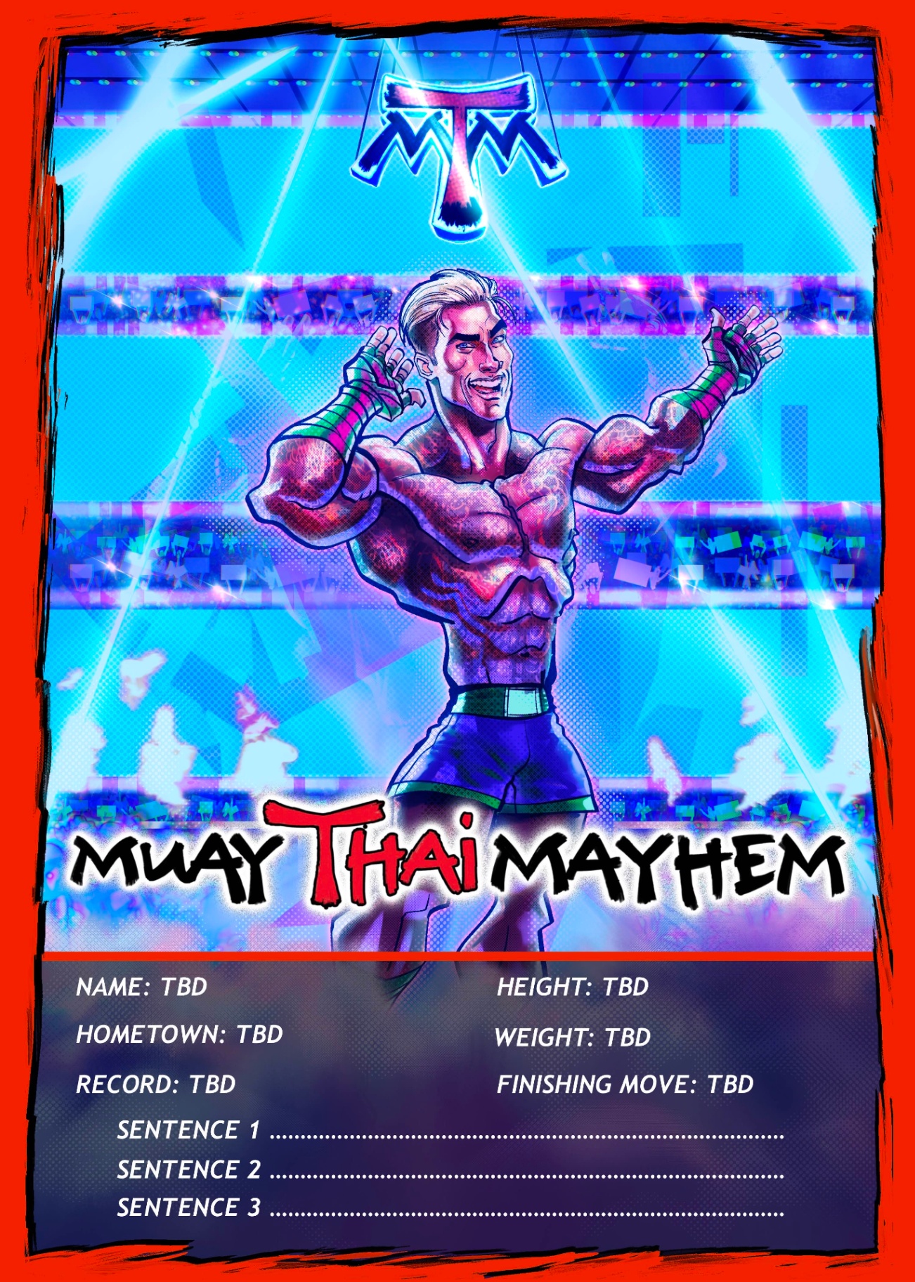 Muay Thai Mayhem fighter card