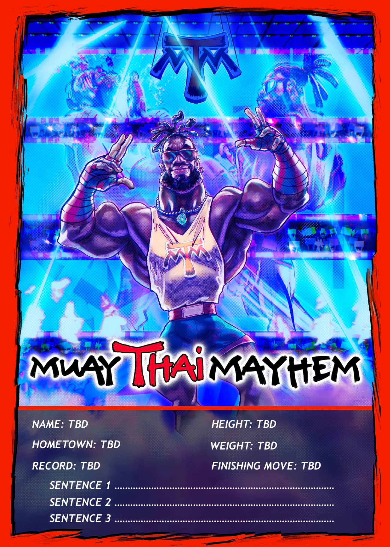 Muay Thai Mayhem fighter card